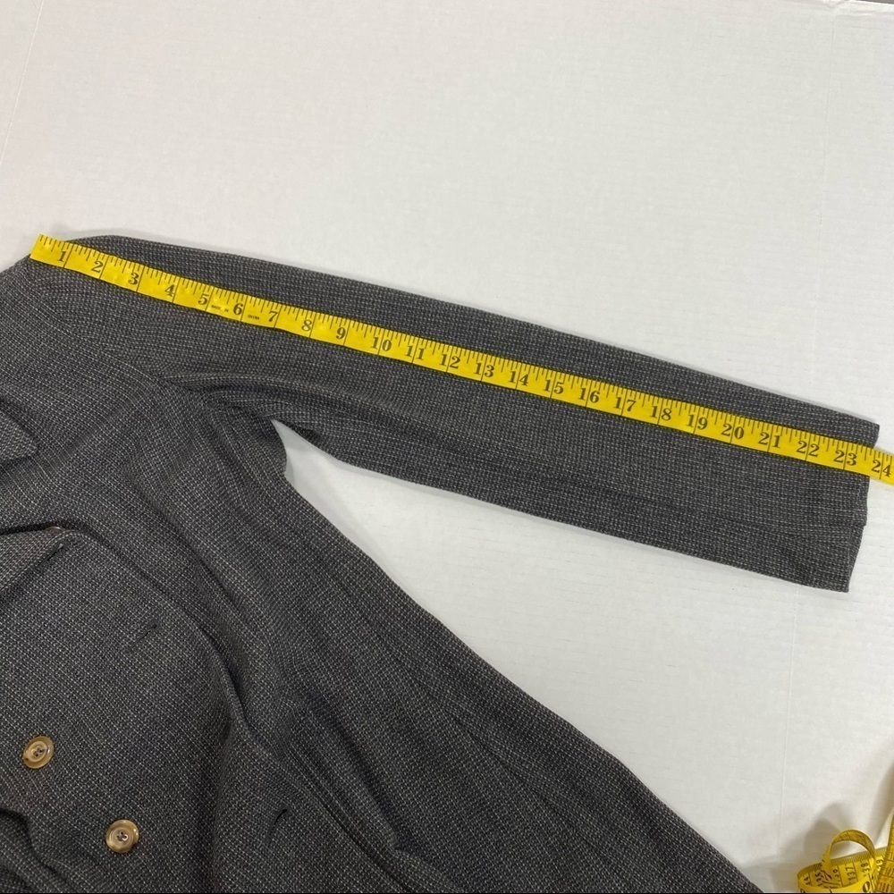 Vintage Giorgio Armani Giacca Donna Double Breasted Charcoal Gray Knit Blazer - Picture 13 of 13